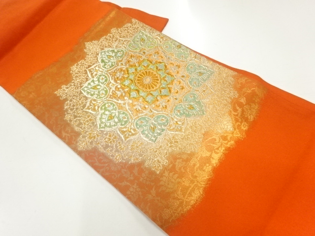 JAPANESE KIMONO / NAGOYA OBI / WOVEN FLOWER CREST